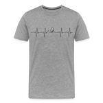 Männer Premium T-Shirt - Heartbeat Coaster - Grau meliert