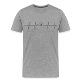 Männer Premium T-Shirt - Heartbeat Coaster - Grau meliert