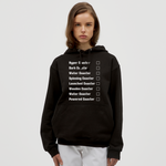Unisex Hoodie - Achterbahnen Liste - Schwarz