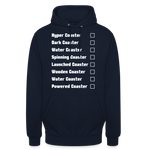 Unisex Hoodie - Achterbahnen Liste - Navy