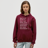 Unisex Hoodie - Achterbahnen Liste - Bordeaux