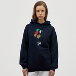 Unisex Hoodie - astronaut balloons - Navy