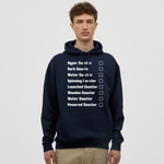 Unisex Hoodie - Achterbahnen Liste - Navy