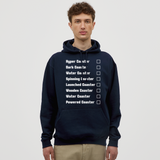 Unisex Hoodie - Achterbahnen Liste - Navy