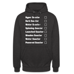 Unisex Hoodie - Achterbahnen Liste - Anthrazit