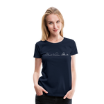 Frauen Premium T-Shirt - Coaster Set - Navy