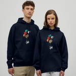 Unisex Hoodie - astronaut balloons - Navy