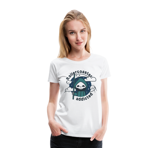 Frauen Premium T-Shirt - rollercoaster addicted - Weiß