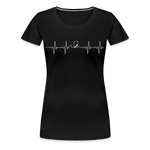 Frauen Premium T-Shirt - Heartbeat Coaster - Schwarz