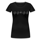 Frauen Premium T-Shirt - Heartbeat Coaster - Schwarz
