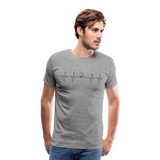 Männer Premium T-Shirt - Heartbeat Coaster - Grau meliert