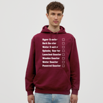 Unisex Hoodie - Achterbahnen Liste - Bordeaux
