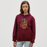 Unisex Hoodie - I love Rollercoasters - Bordeaux