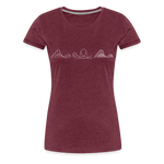 Frauen Premium T-Shirt - Coaster Set - Bordeauxrot meliert