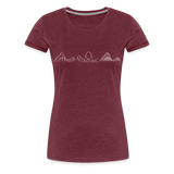 Frauen Premium T-Shirt - Coaster Set - Bordeauxrot meliert
