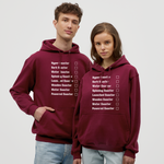 Unisex Hoodie - Achterbahnen Liste - Bordeaux
