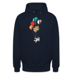Unisex Hoodie - astronaut balloons - Navy