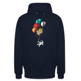 Unisex Hoodie - astronaut balloons - Navy