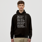 Unisex Hoodie - Achterbahnen Liste - Schwarz