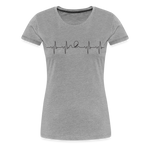 Frauen Premium T-Shirt - Heartbeat Coaster - Grau meliert