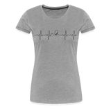 Frauen Premium T-Shirt - Heartbeat Coaster - Grau meliert