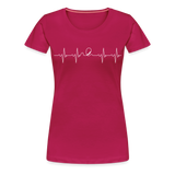 Frauen Premium T-Shirt - Heartbeat Coaster - dunkles Pink