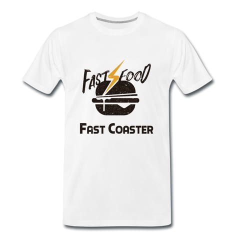 Männer Premium T-Shirt - Fast Food Fast Coaster - Weiß