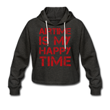 Frauen Cropped Hoodie - Airtime is my happy time - Anthrazit