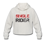 Frauen Cropped Hoodie - Single Rider - Beige meliert