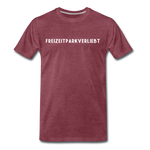 Männer Premium T-Shirt - FREIZEITPARKVERLIEBT - Bordeauxrot meliert