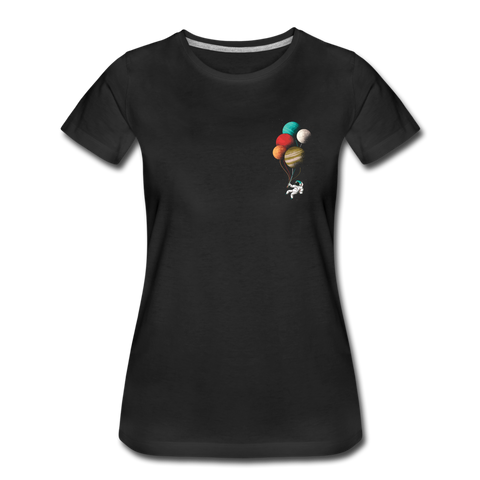 Frauen Premium T-Shirt - Astronaut Balloons - Schwarz