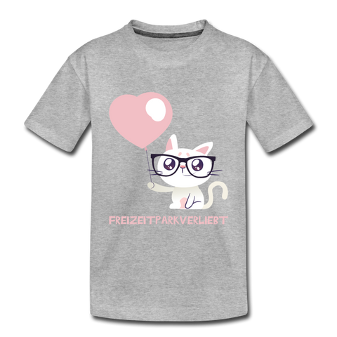 Kinder Premium T-Shirt - Freizeitparkverliebt - Grau meliert