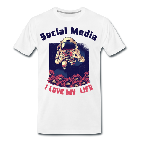 Männer Premium T-Shirt - Sozial Media - Weiß