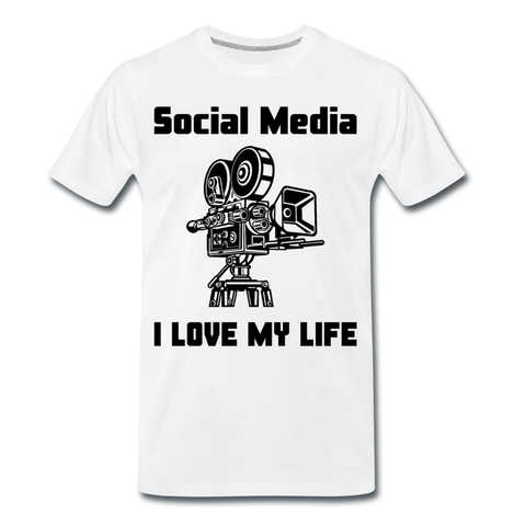 Männer Premium T-Shirt - Sozial Media - Weiß