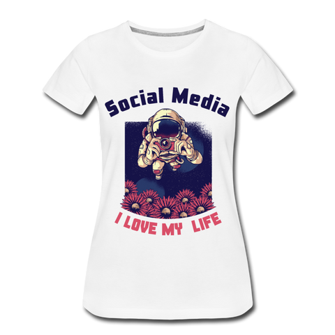 Frauen Premium T-Shirt - Sozial Media - Weiß