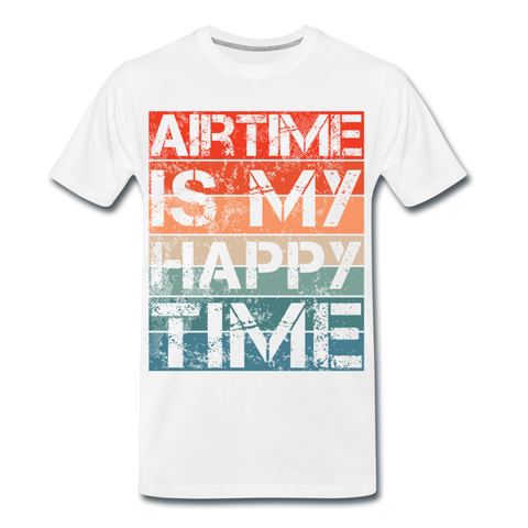 Männer Premium T-Shirt - Airtime is my happy time - Weiß