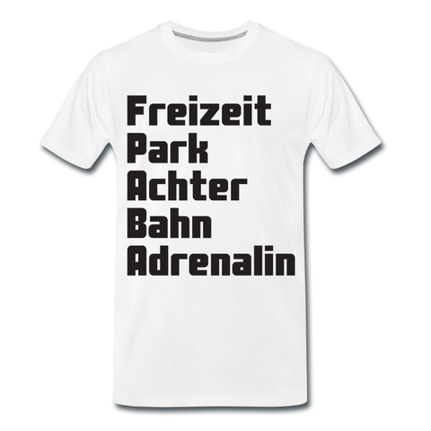 Männer Premium T-Shirt - Freizeitpark Achterbahn Adrenalin - Weiß