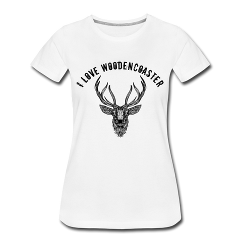 Frauen Premium T-Shirt - I love Woodencoaster - Weiß