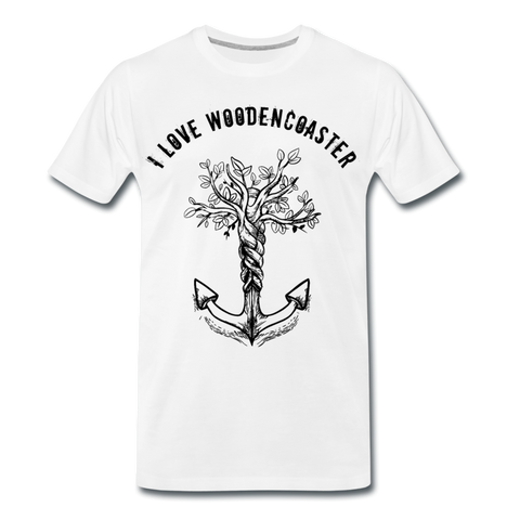 Männer Premium T-Shirt - I love Woodencoaster - Weiß