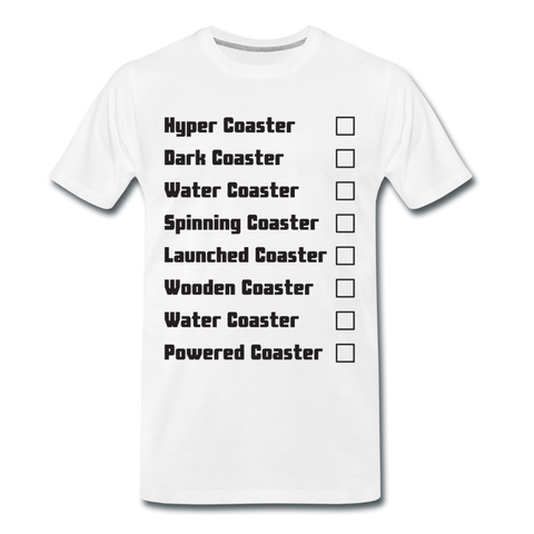 Männer Premium T-Shirt - Achterbahnen Liste - Weiß