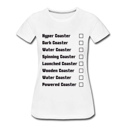 Frauen Premium T-Shirt - Achterbahnen Liste - Weiß