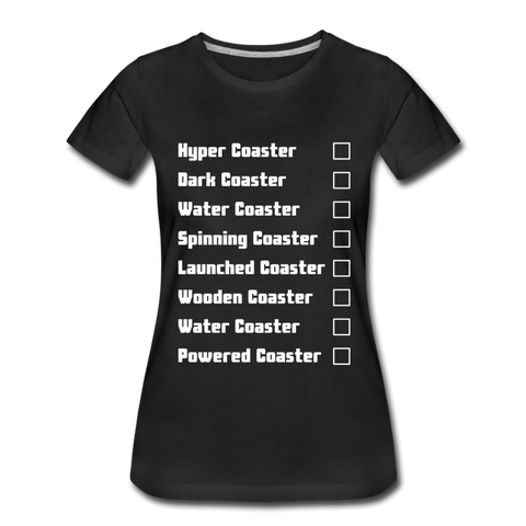 Frauen Premium T-Shirt - Achterbahnen Liste - Schwarz