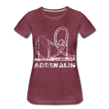 Frauen Premium T-Shirt - Adrenalin - Bordeauxrot meliert