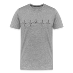 Männer Premium T-Shirt - Heartbeat Coaster - Grau meliert