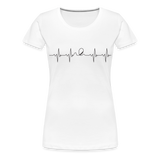 Frauen Premium T-Shirt - Heartbeat Coaster - weiß