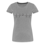 Frauen Premium T-Shirt - Heartbeat Coaster - Grau meliert
