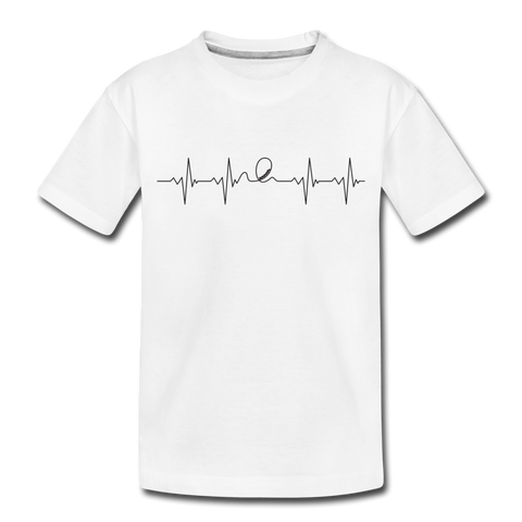 Kinder Premium T-Shirt - Heartbeat Coaster - Weiß