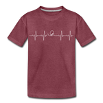 Teenager Premium T-Shirt - Heartbeat Coaster - Bordeauxrot meliert