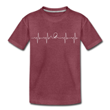 Teenager Premium T-Shirt - Heartbeat Coaster - Bordeauxrot meliert