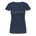 Frauen Premium T-Shirt - Heartbeat Coaster - Navy